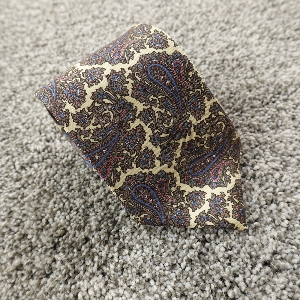 VTG Christian Dior Neck Tie Mens Silk Paisley USA Woven Italy‎ Office Career 90s